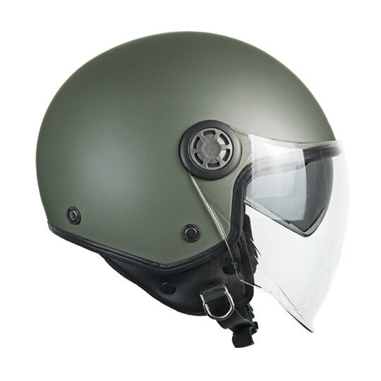 Casco Moto - Scooter Demi Jet Casco Moto Jet Ska-P ZEN MONO Verde Opaco