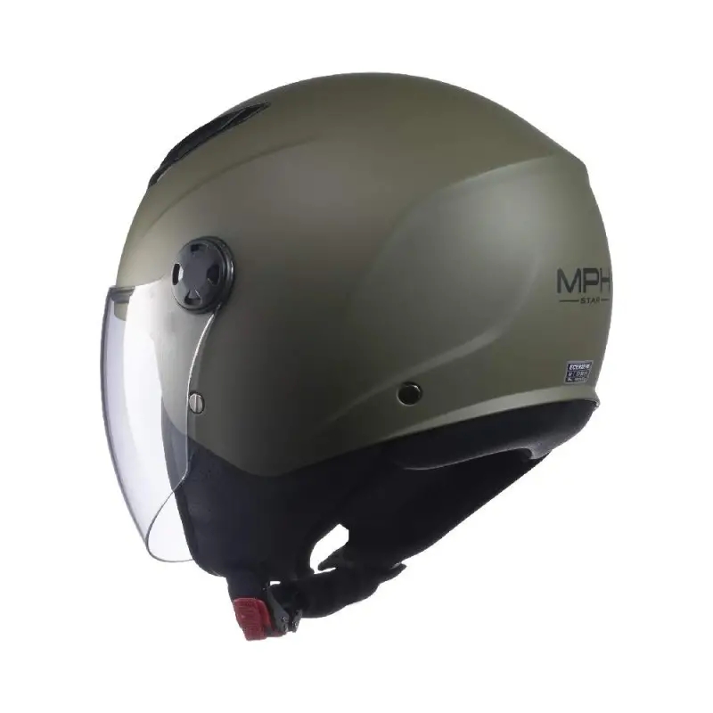 Casco Moto Scooter Jet MPH STAR Verde Militare Opaco - immagine 2