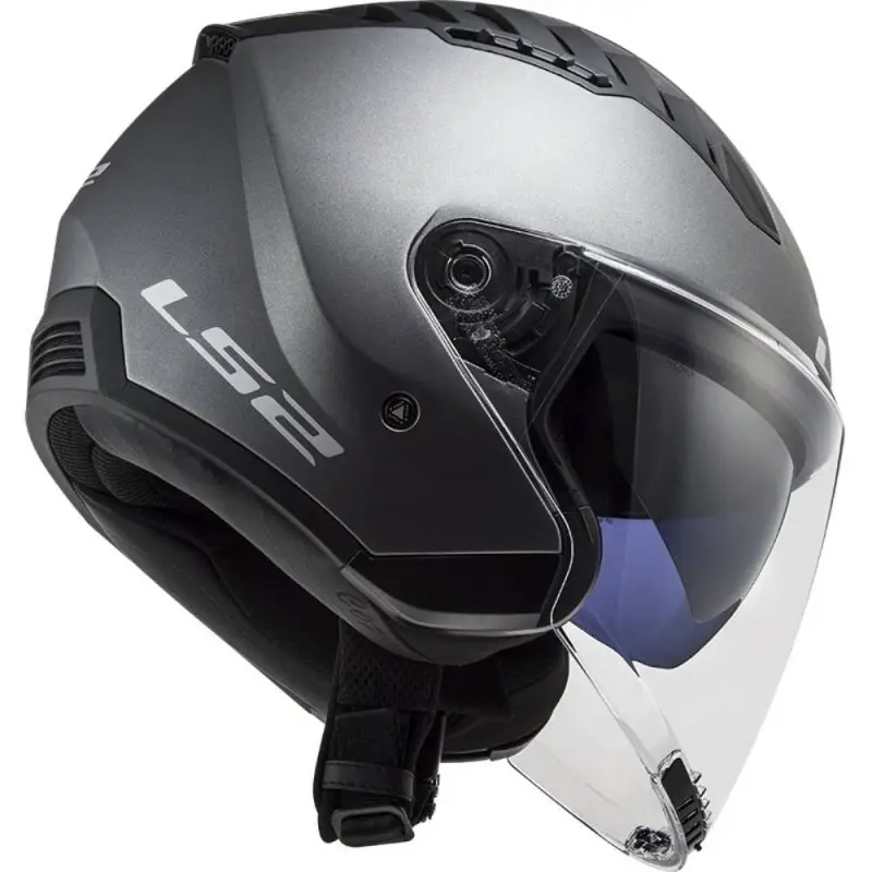 Casco Moto Scooter Jet LS2 OF600 Copter 2 Grigio Titanio Opaco - immagine 2