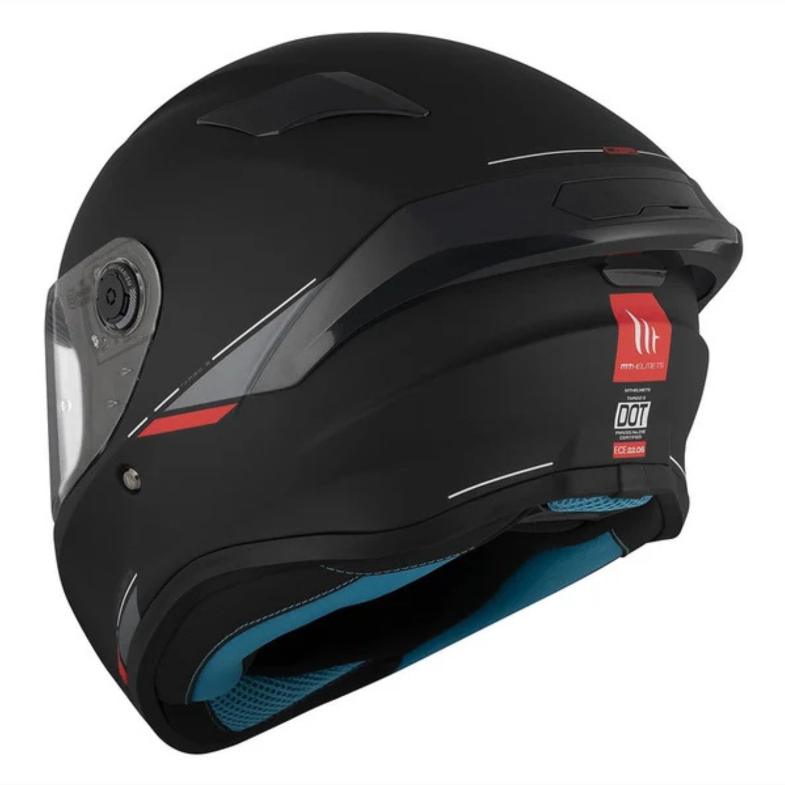 Casco Moto Integrale Mt Helmets TARGO S SOLID A1 Opaco Nero Opaco - immagine 7