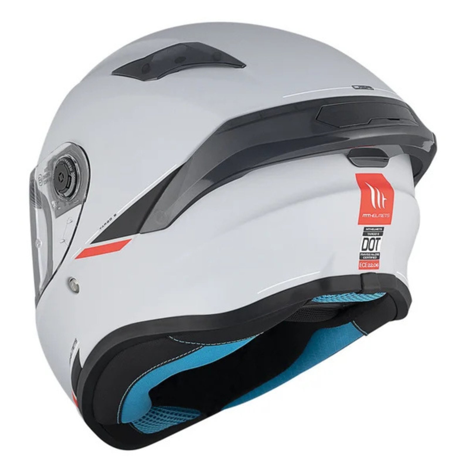Casco Moto Integrale Mt Helmets TARGO S SOLID A12 Lucido Grigio - immagine 5