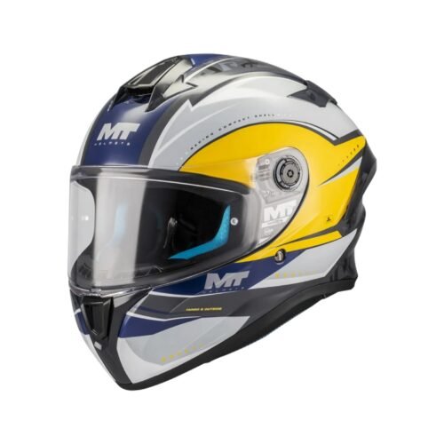 Casco Moto Integrale Mt Helmets Targo S OUTSIDE C3 Grigio Giallo Lucido