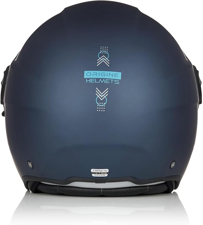 Casco Moto Scooter Demi-Jet Doppia Visiera Origine ALPHA UPNDOWN BLUE MATT - immagine 6
