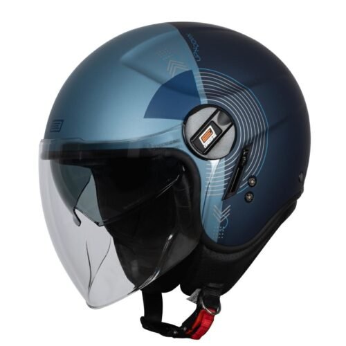 Casco Moto Scooter Demi-Jet Doppia Visiera Origine ALPHA UPNDOWN BLUE MATT