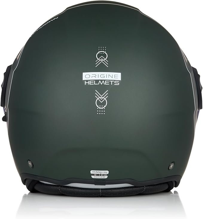 Casco Moto Scooter Demi-Jet Doppia Visiera Origine ALPHA UPNDOWN GREEN MATT - immagine 6