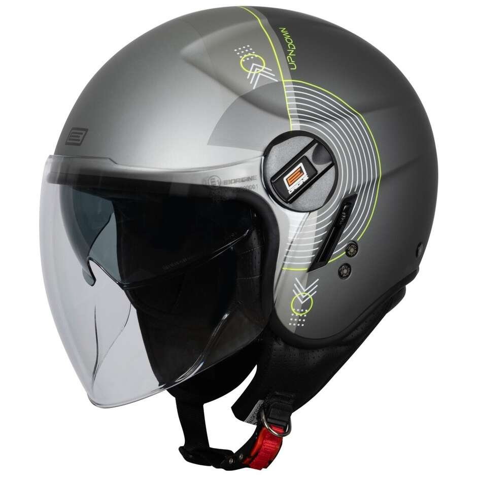 Casco Moto Scooter Demi-Jet Doppia Visiera Origine ALPHA UPNDOWN GREY MATT | GRIGIO OPACO