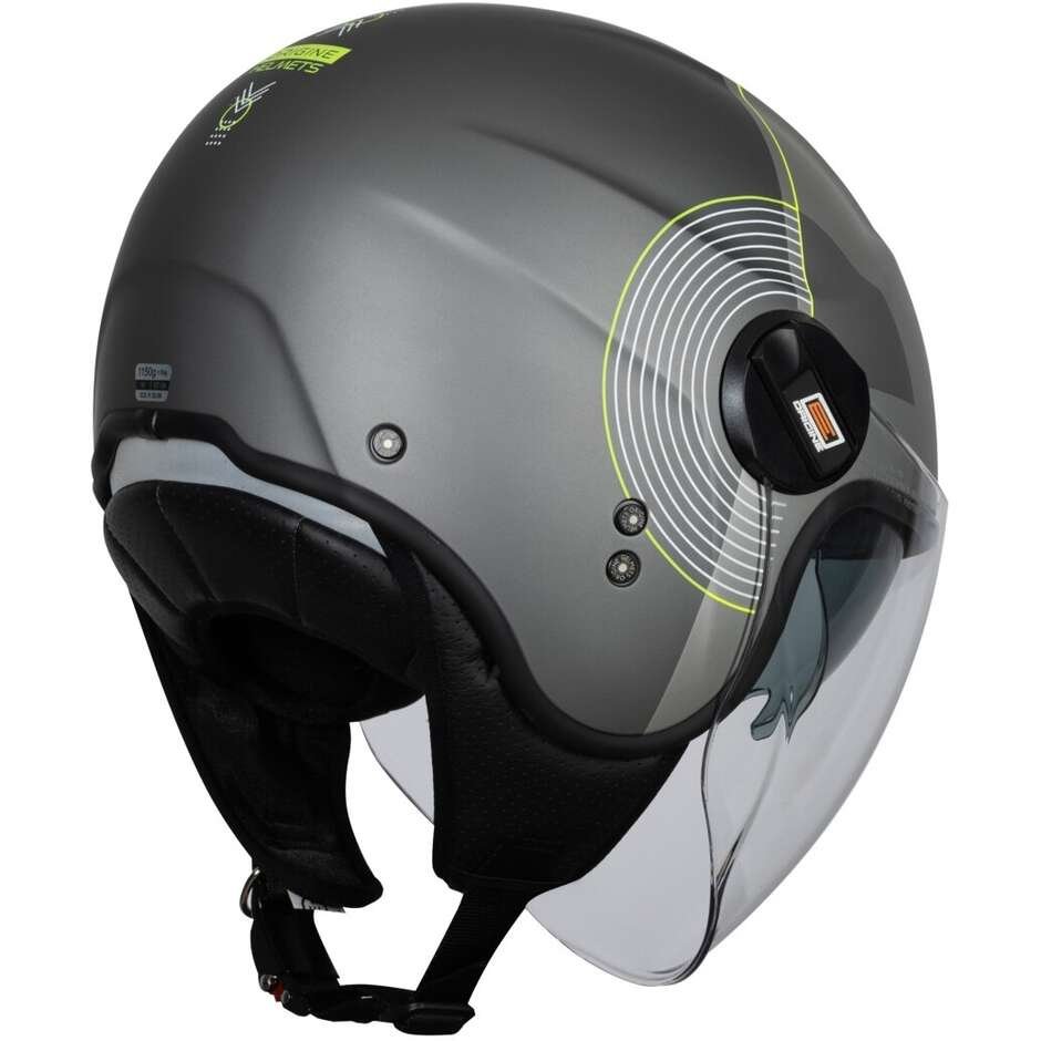 Casco Moto Scooter Demi-Jet Doppia Visiera Origine ALPHA UPNDOWN GREY MATT | GRIGIO OPACO - immagine 2