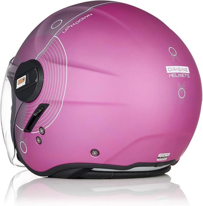 Casco Moto Scooter Demi-Jet Doppia Visiera Origine ALPHA UPNDOWN PURPLE MATT - immagine 4