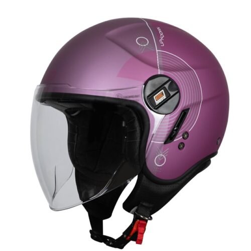 Casco Moto Scooter Demi-Jet Doppia Visiera Origine ALPHA UPNDOWN PURPLE MATT