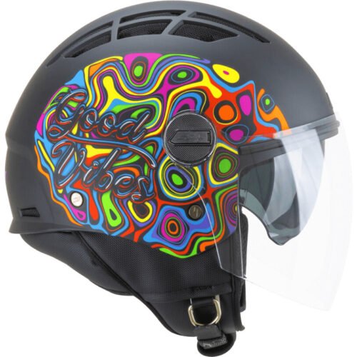 Casco Moto Scooter Jet CGM 116L AIR LUCY Nero Azzurro Verde Opaco