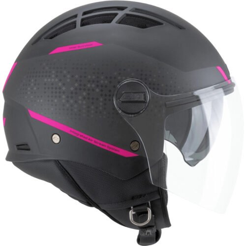 Casco Moto Scooter Jet CGM 116X CITY Nero Fucsia Fluo Opaco