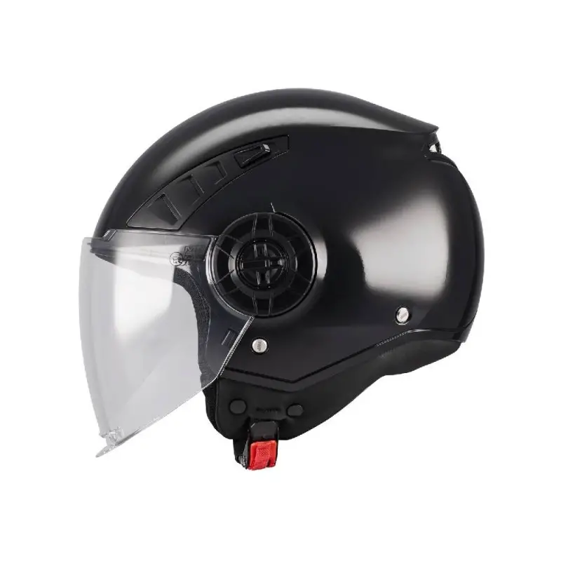 Casco Moto Scooter Jet Mt Helmets Aeris Pure A1 Nero Lucido