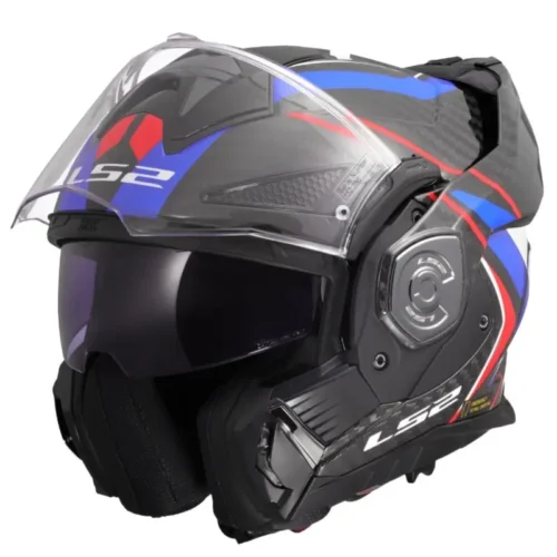 Casco Moto Modulare 180° in Carbonio Ls2 FF901 Advant X C FUTURE II Bianco Blu