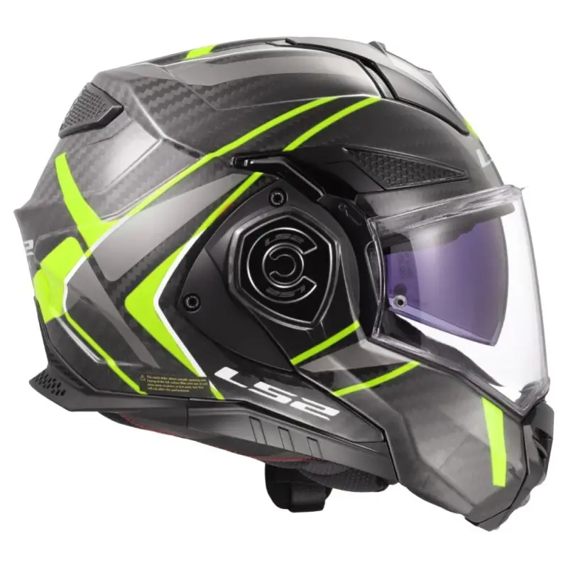 Casco Moto Modulare 180° in Carbonio Ls2 FF901 Advant X C FUTURE 2 Giallo Fluo - immagine 4