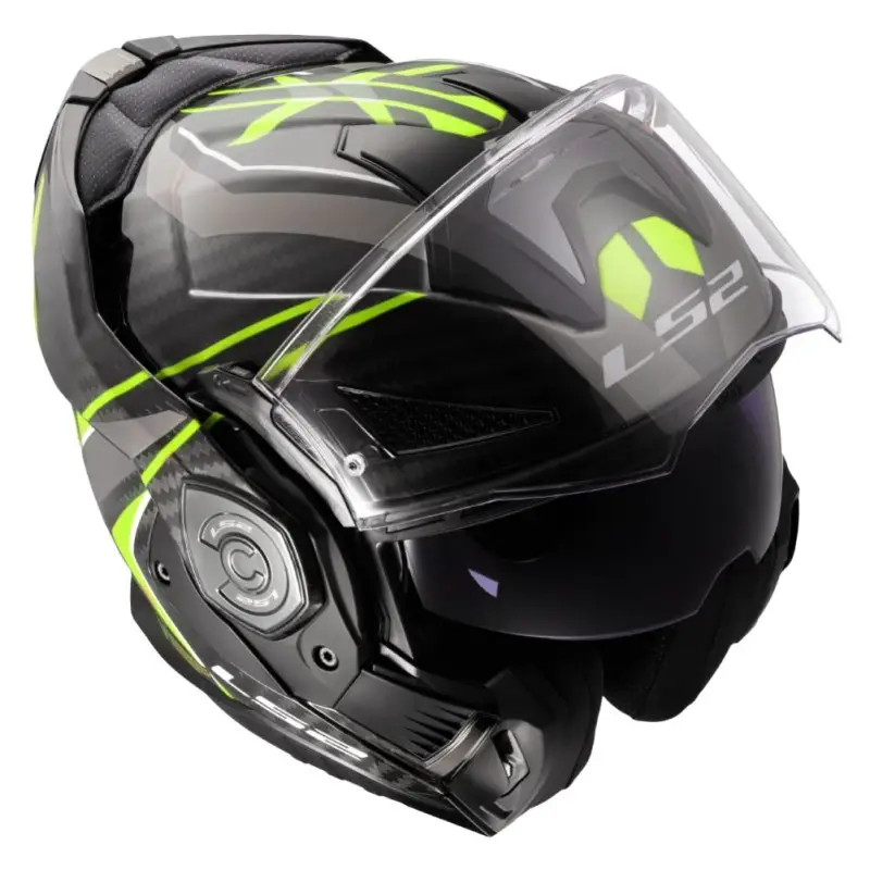 Casco Moto Modulare 180° in Carbonio Ls2 FF901 Advant X C FUTURE 2 Giallo Fluo - immagine 6