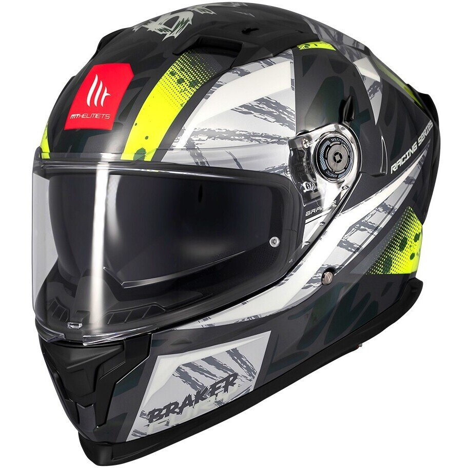 Casco Moto Integrale Mt Helmets BRAKER SV FURY C6 Lucido