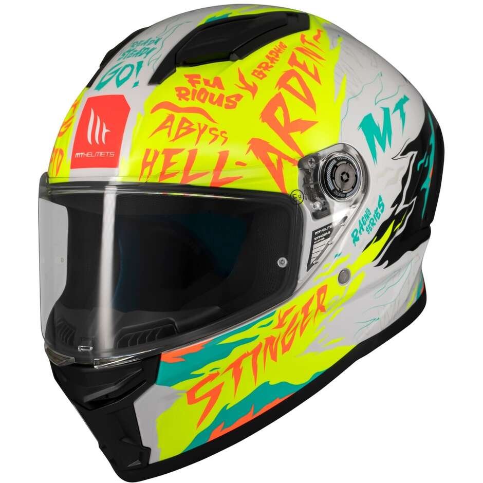 Casco Moto Integrale Mt Helmets STINGER 2 ARDENT A3 Lucido