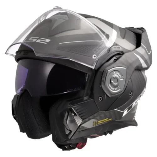 Casco Moto Modulare 180° in Carbonio LS2 FF901 Advant X C HORIZON Silver Grigio