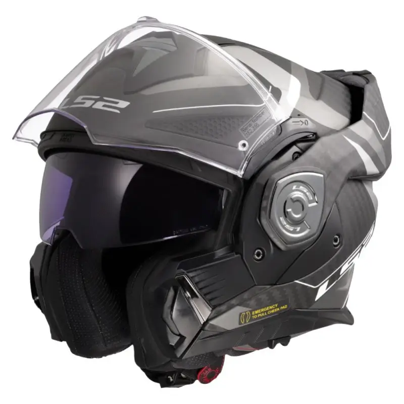 Casco Moto Modulare 180° in Carbonio LS2 FF901 Advant X C HORIZON Silver Grigio