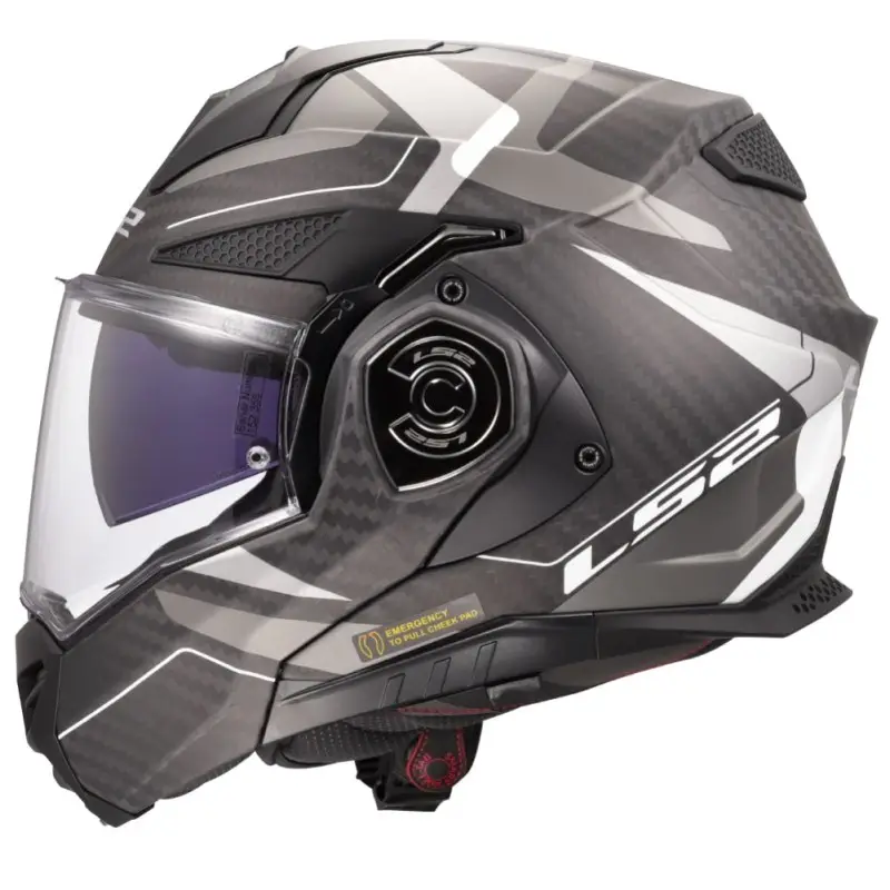 Casco Moto Modulare 180° in Carbonio LS2 FF901 Advant X C HORIZON Silver Grigio - immagine 3