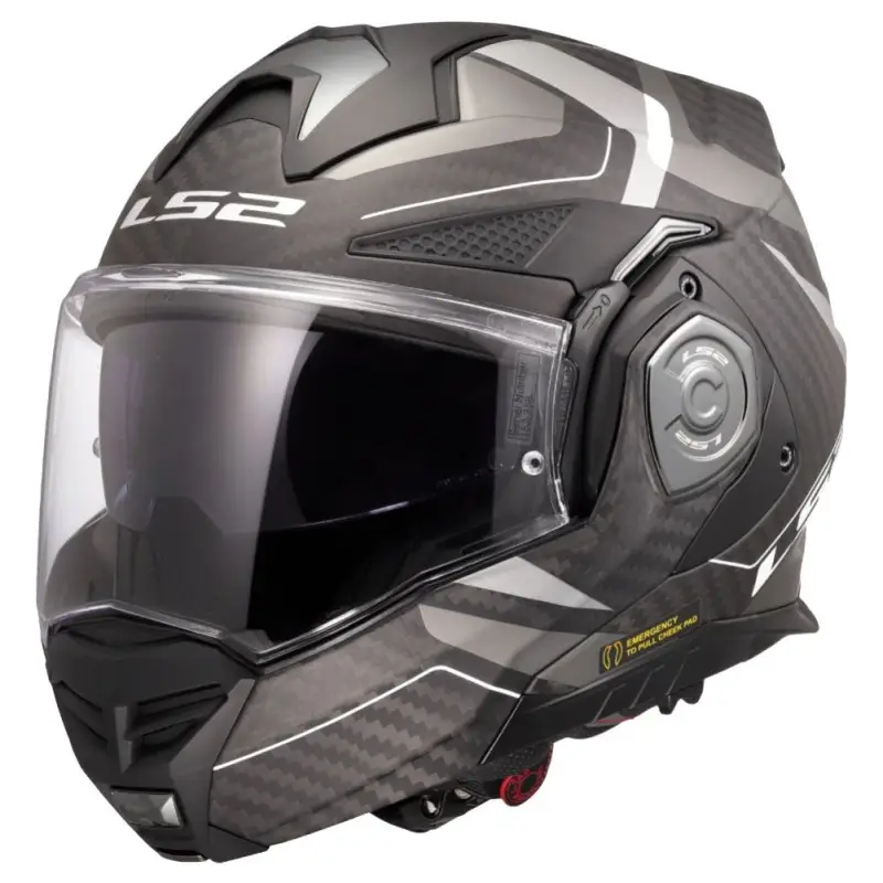 Casco Moto Modulare 180° in Carbonio LS2 FF901 Advant X C HORIZON Silver Grigio - immagine 2