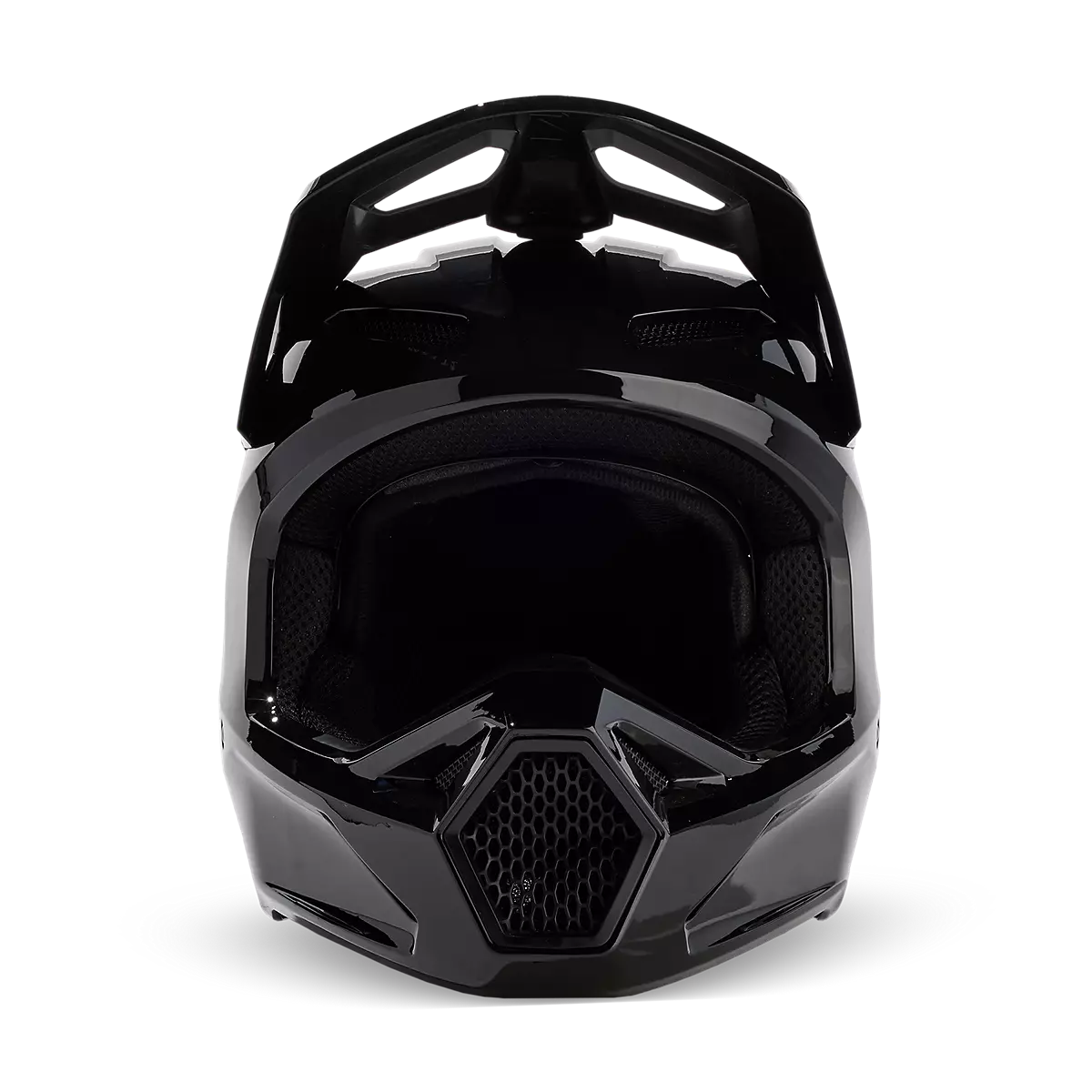 Casco Moto Cross Enduro Fox V1 Solid Black | Nero Lucido - immagine 3