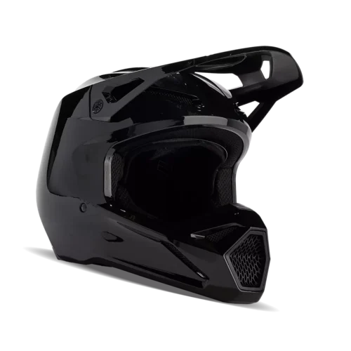 Casco Moto Cross Enduro Fox V1 Solid Black | Nero Lucido