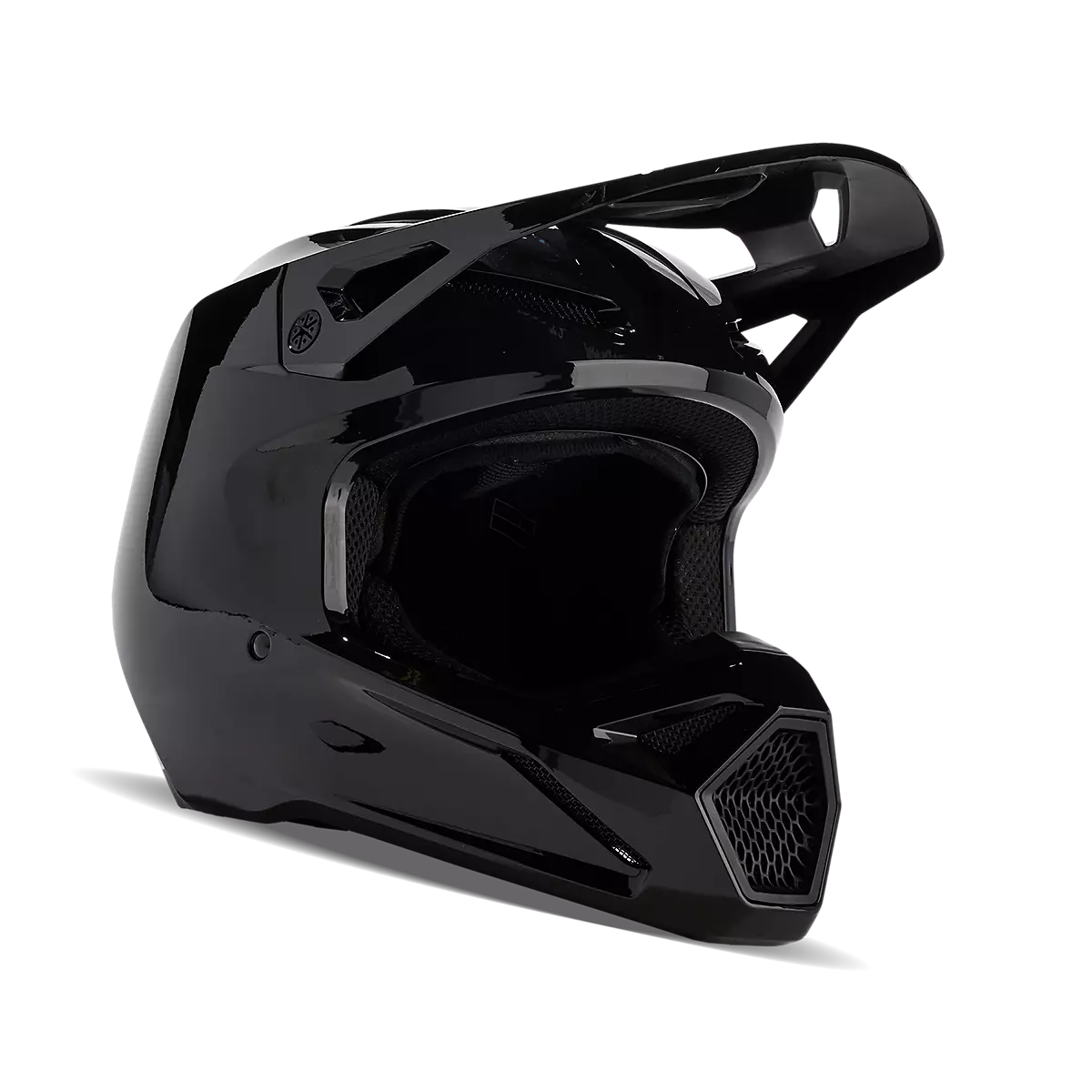 Casco Moto Cross Enduro Fox V1 Solid Black | Nero Lucido
