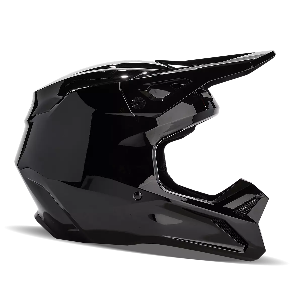 Casco Moto Cross Enduro Fox V1 Solid Black | Nero Lucido - immagine 2