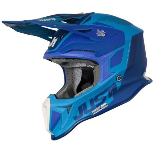 Casco Moto Cross Enduro JUST1 J18 + MIPS PULSAR Blu Opaco
