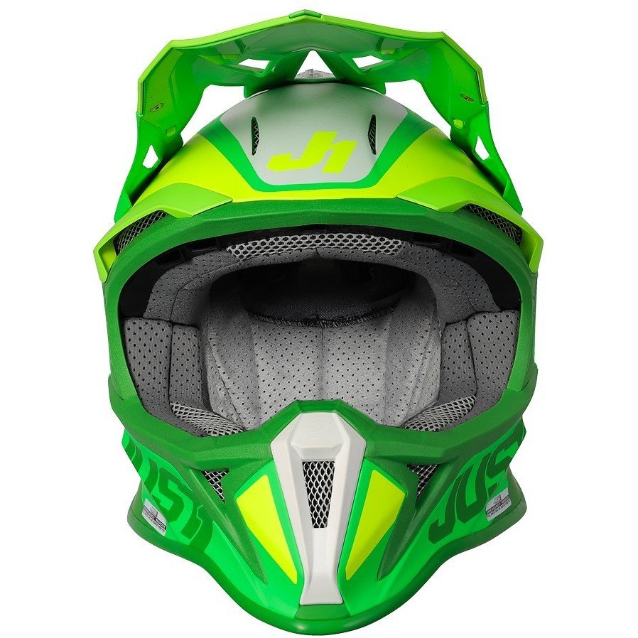 Casco Moto Cross Enduro JUST1 J18 + MIPS PULSAR Verde Lime Fluo Opaco - immagine 3