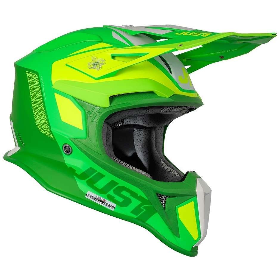 Casco Moto Cross Enduro JUST1 J18 + MIPS PULSAR Verde Lime Fluo Opaco - immagine 2