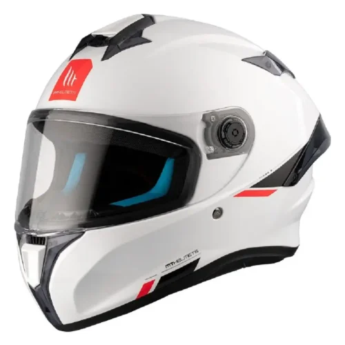 Casco Moto Integrale Mt Helmets TARGO S SOLID A0 Lucido Bianco
