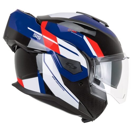 Casco Moto Modulare Reversibile Cgm 515G VERSO SPORT Nero Blu Rosso Fluo Lucido