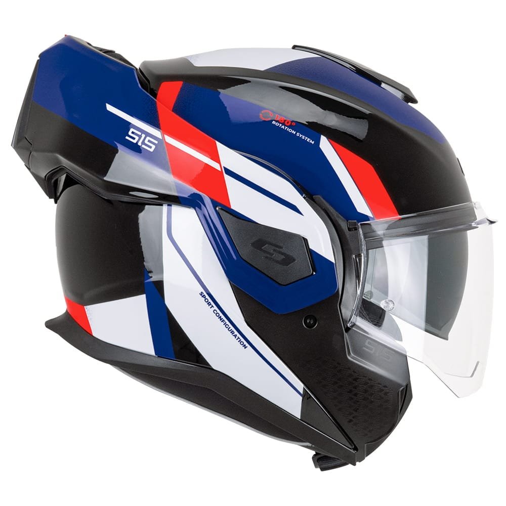 Casco Moto Modulare Reversibile Cgm 515G VERSO SPORT Nero Blu Rosso Fluo Lucido
