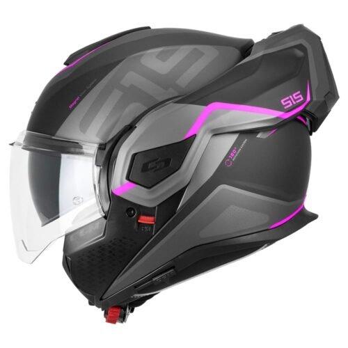 Casco Moto Modulare Reversibile Cgm 515S VERSO RACE Nero Fucsia Fluo Opaco