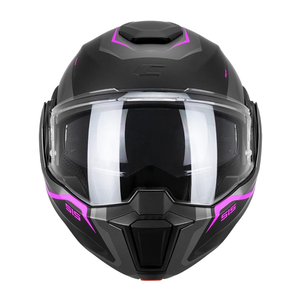 Casco Moto Modulare Reversibile Cgm 515S VERSO RACE Nero Fucsia Fluo Opaco - immagine 3