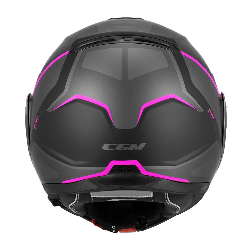 Casco Moto Modulare Reversibile Cgm 515S VERSO RACE Nero Fucsia Fluo Opaco - immagine 2