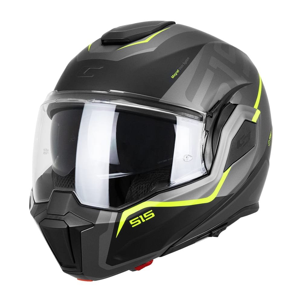 Casco Moto Modulare Reversibile Cgm 515S VERSO RACE Nero Giallo fluo opaco - immagine 5
