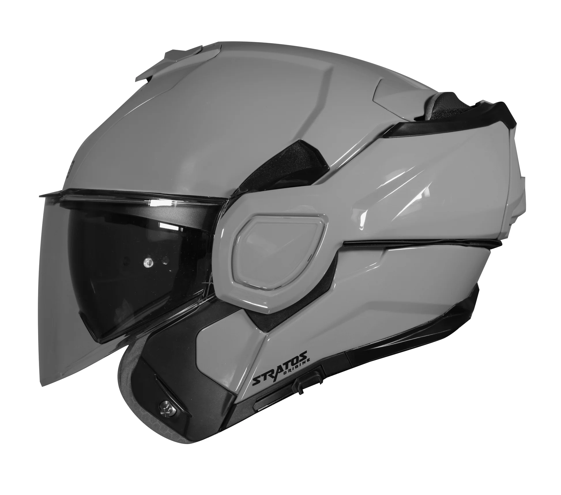 Casco Moto Modulare Reversibile Origine STRATOS Solid Grigio Lucido