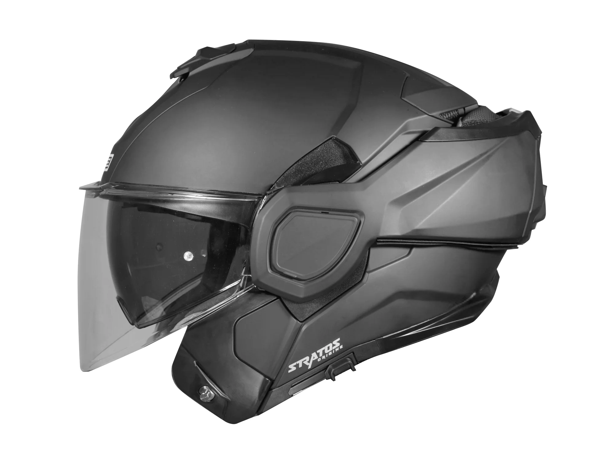 Casco Moto Modulare Reversibile Origine STRATOS Solid Nero Opaco