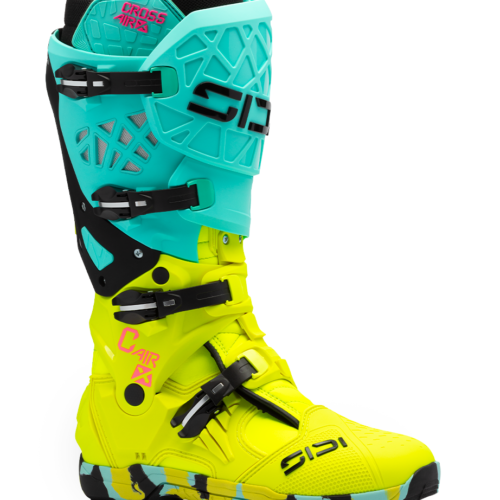 Stivali Moto Cross Sidi Crossair X Menta/Giallo Fluo