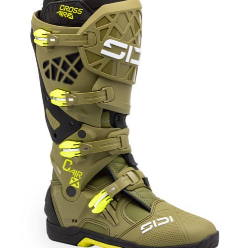 Stivali Moto Cross Sidi Crossair X Verde Oliva/Giallo Fluo