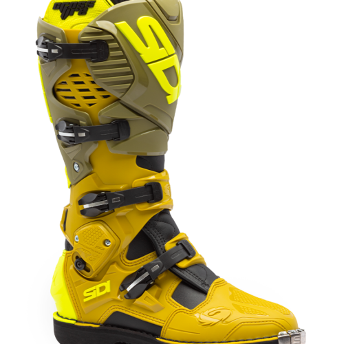 Stivali Moto Cross Sidi Crossfire 3 Verde Oliva/Giallo Fluo
