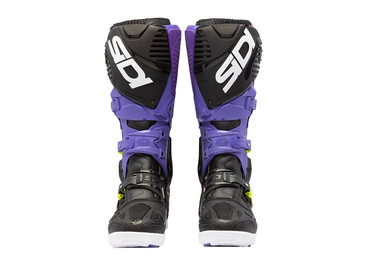 Stivali Moto Cross Sidi Crossfire 3 SRS Viola/Nero/Giallo Fluo - immagine 3