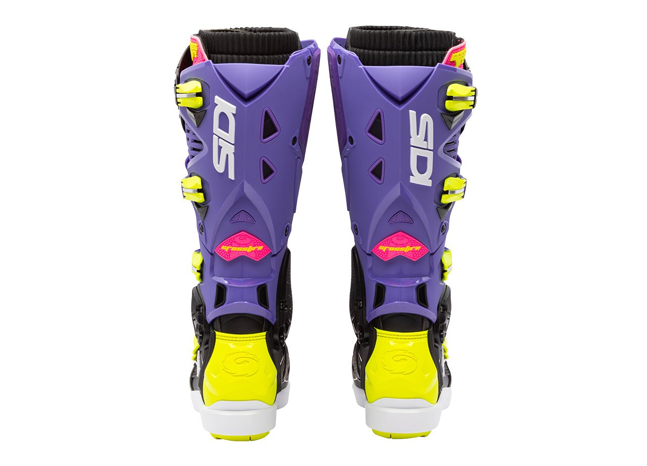 Stivali Moto Cross Sidi Crossfire 3 SRS Viola/Nero/Giallo Fluo - immagine 4