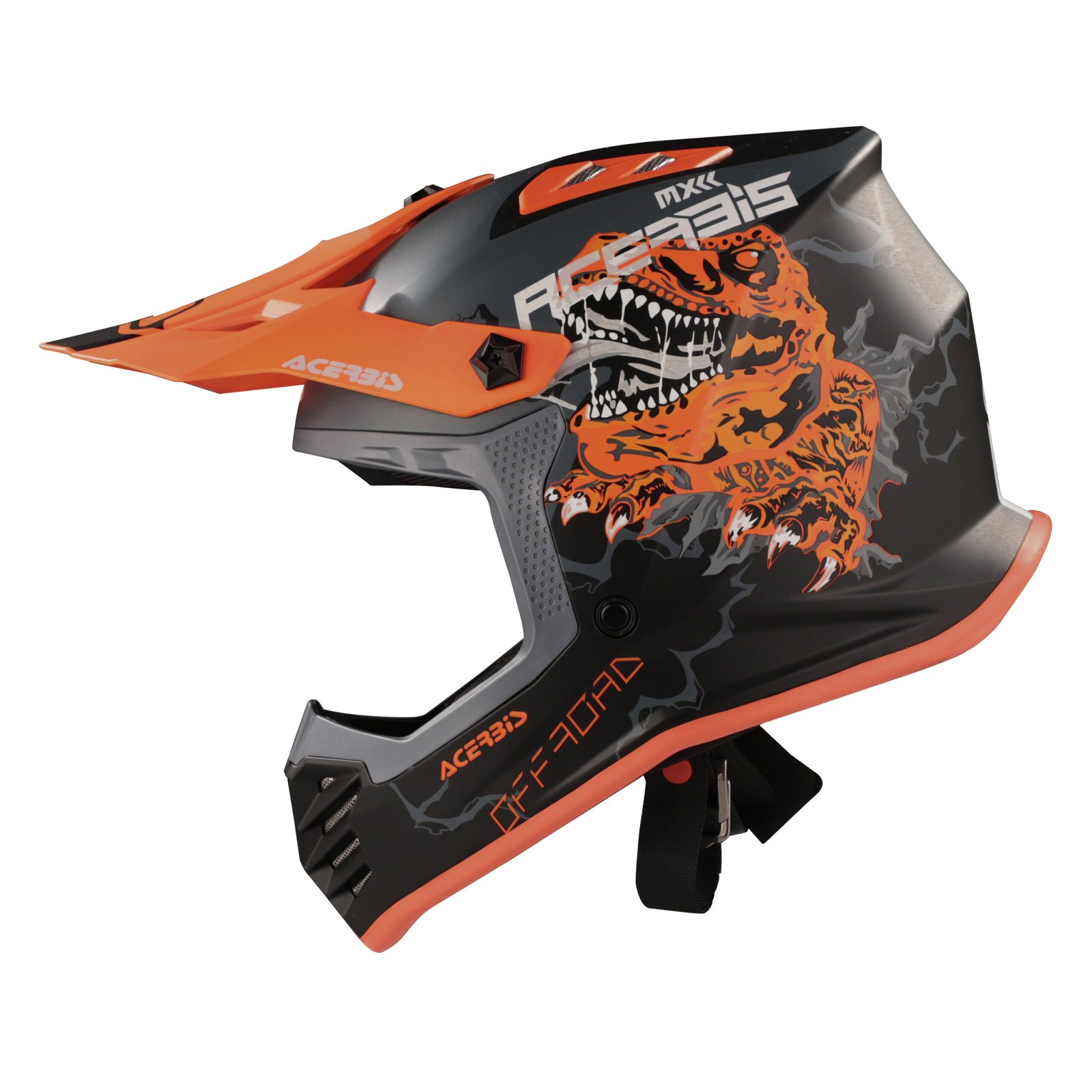 Casco Moto Cross Acerbis Profile Junior Nero/Arancio Fluo - immagine 2