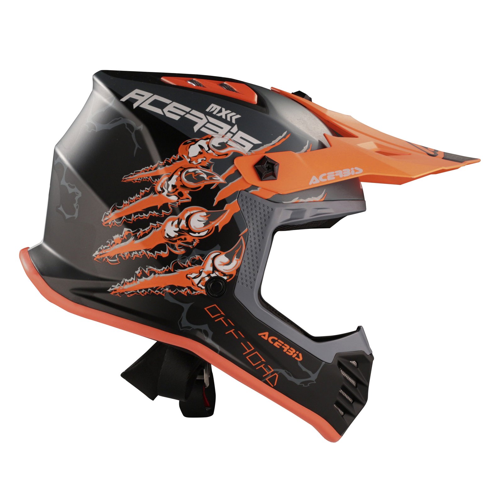 Casco Moto Cross Acerbis Profile Junior Nero/Arancio Fluo - immagine 3