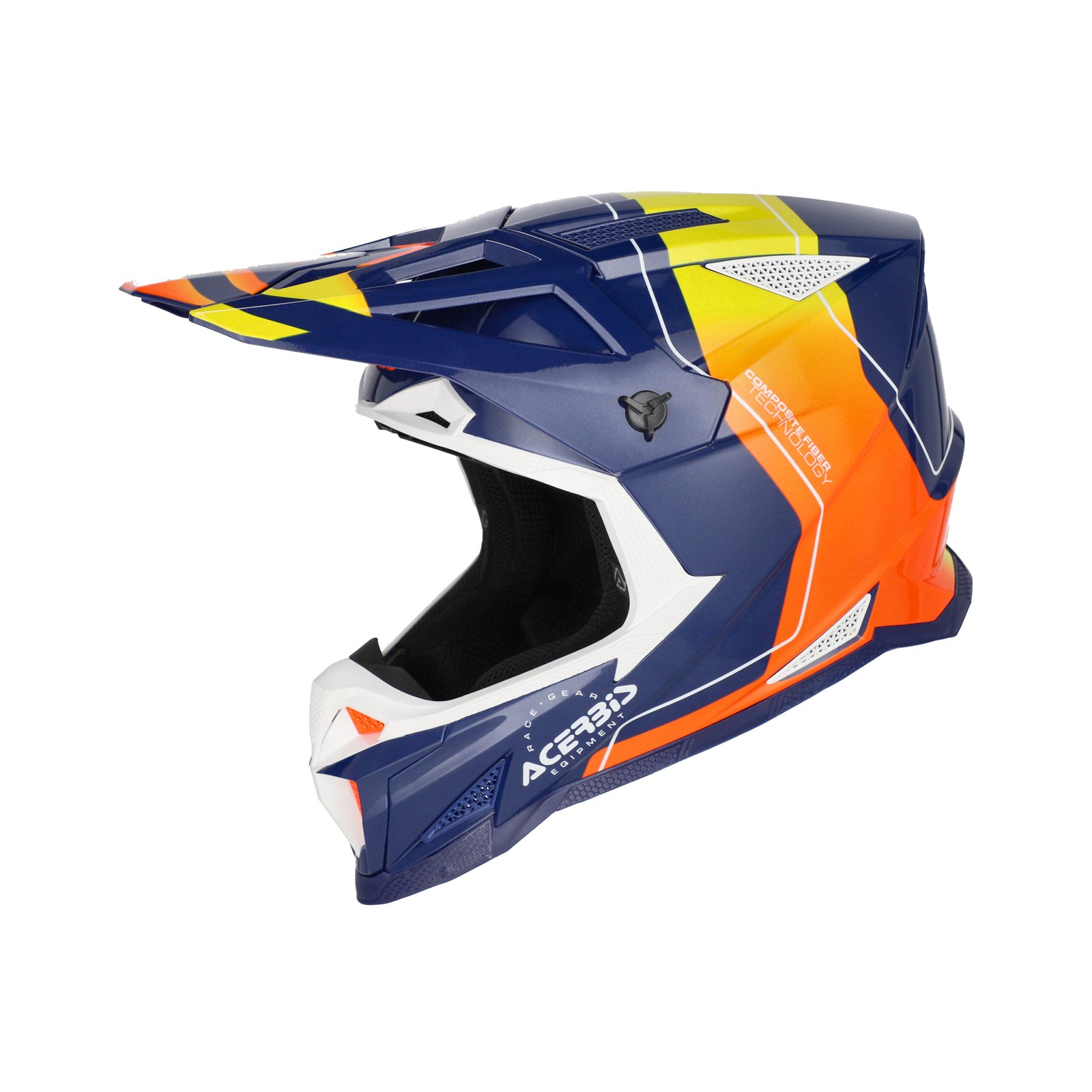 Casco Moto Cross Acerbis T711 Blu/Arancio