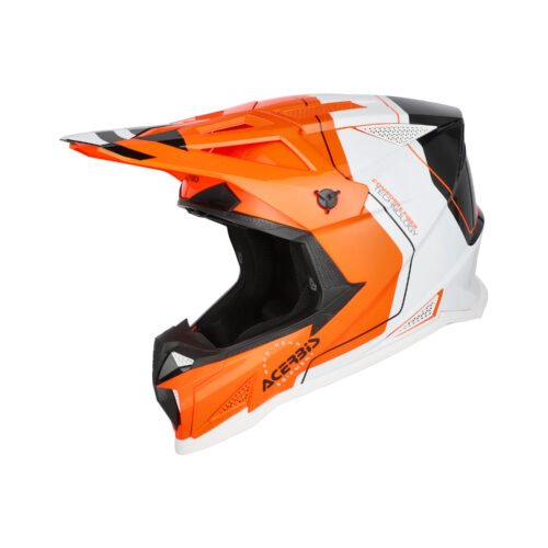 Casco Moto Cross Acerbis T711 Arancio Fluo/Nero